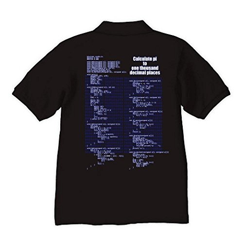 (クラブティー) ClubT プログラマTシャツ:円周率を出力するC言語のプログラム:黒2 ポロシャツ Pure Color Print(ブラック) M ブラック